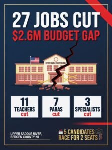 27 Jobs Cut Amid $2.6M Gap — Can 5 Candidates Fix Upper Saddle River Schools?