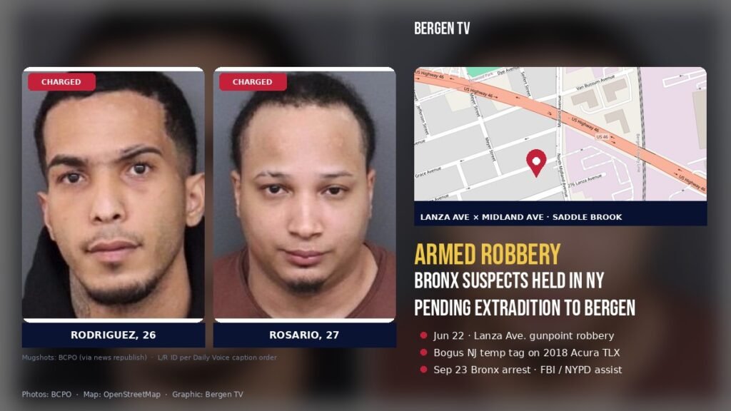 Rosario and Rodriguez mugshots — Lanza Ave armed robbery