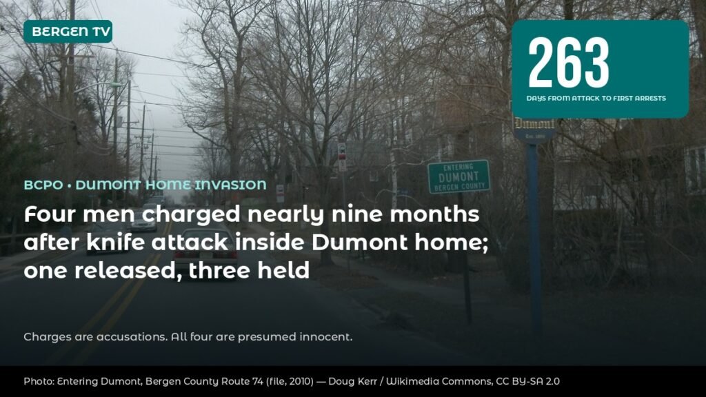 Dumont Home Invasion: Four Men Charged 263 Days After Knife Attack; One Released, Three Held