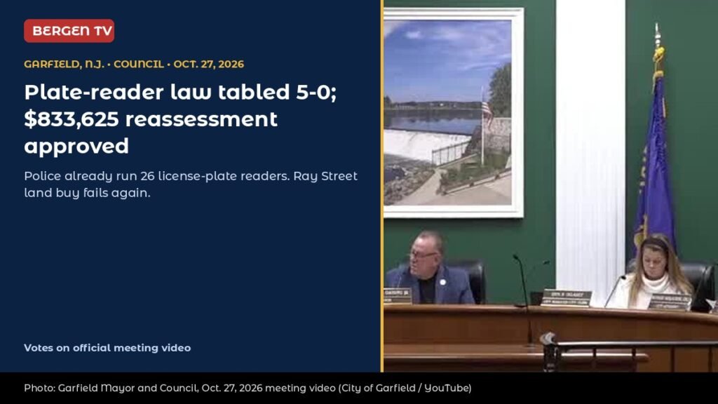 Garfield, N.J., Mayor Everett Garnto Jr. at the Oct. 27, 2026 council meeting