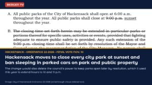 Hackensack, N.J., Moves to Close Every City Park at Sunset
