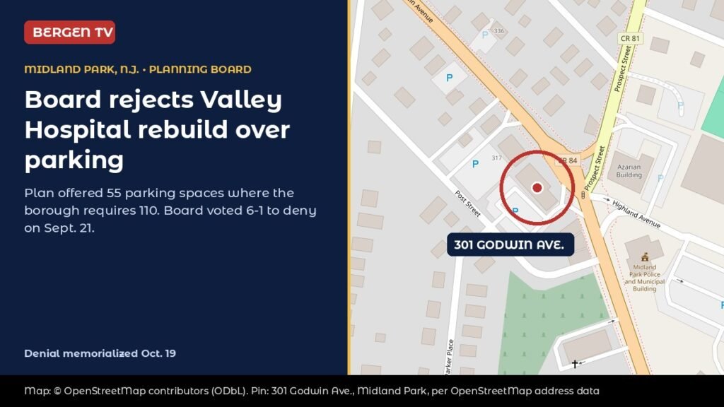 Midland Park, N.J., Board Rejects Valley Hospital Rebuild Over Parking