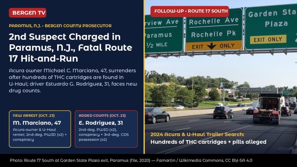 2nd Suspect Charged in Paramus, N.J., Fatal Route 17 Hit-and-Run