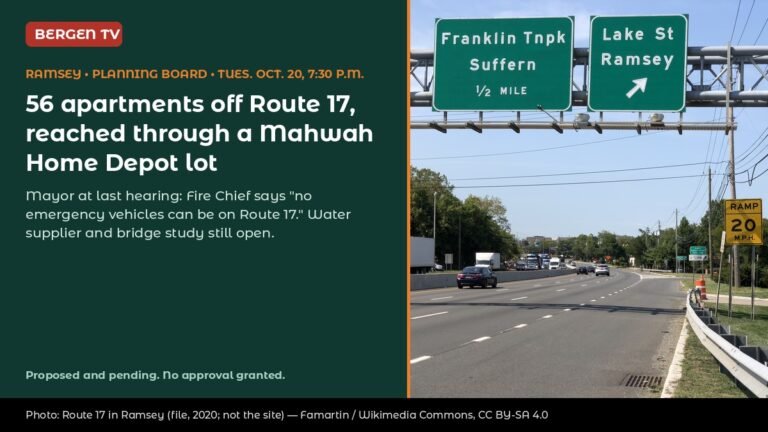 Ramsey’s 56-Unit Route 17 Apartment Plan Would Rely on a Mahwah Home Depot Lot for Access, With Fire Questions Still Open