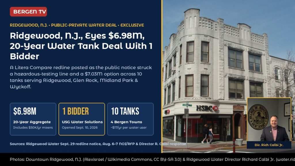 Downtown Ridgewood, N.J., and Ridgewood Water Director Richard Calbi Jr.