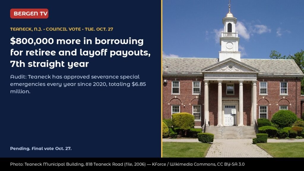 Teaneck, N.J., Eyes 7th Straight Year of Borrowing for Severance Pay
